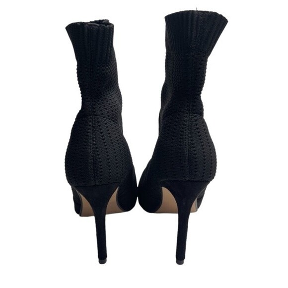 Catherine Malandrino Boots 9.5 Dnonita Black Stretch Knit Sock Bootie Heel - Picture 5 of 9